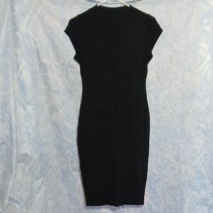 Stella Luce Classic Black Midi Bodycon Dress SZ M
